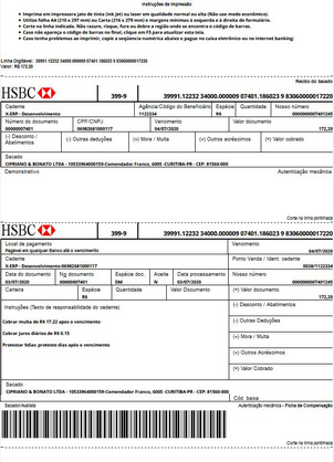 Boleto gerado a partir do movimento de notas
